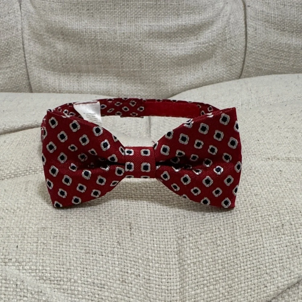 Janie and Jack Red Patterned Kids Bow Tie